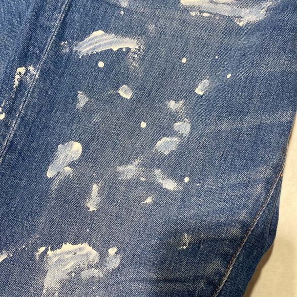 Madewell The High Rise Slim Boyfriend With White Paint Splater NWT Size 26 - Picture 9 of 16